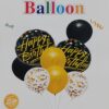 8 Pcs Set Latex Balloon, Foil Balloons With Confetti Filled Balloons For Party Decoration - Black Golden
