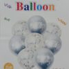 8 Pcs Set Latex Balloon, Foil Balloons With Confetti Filled Balloons For Party Decoration - Gray Metalic