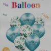 8 Pcs Set Latex Balloon, Foil Balloons With Confetti Filled Balloons For Party Decoration - Sea Green