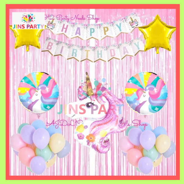 Unicorn Birthday Theme Set For Birthday Party & Decorations