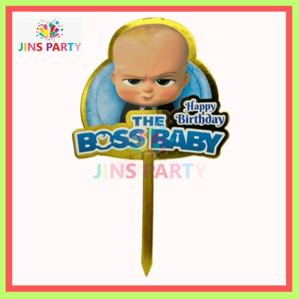 Boss Baby Theme Round Cake Topper For Birthday Celebration